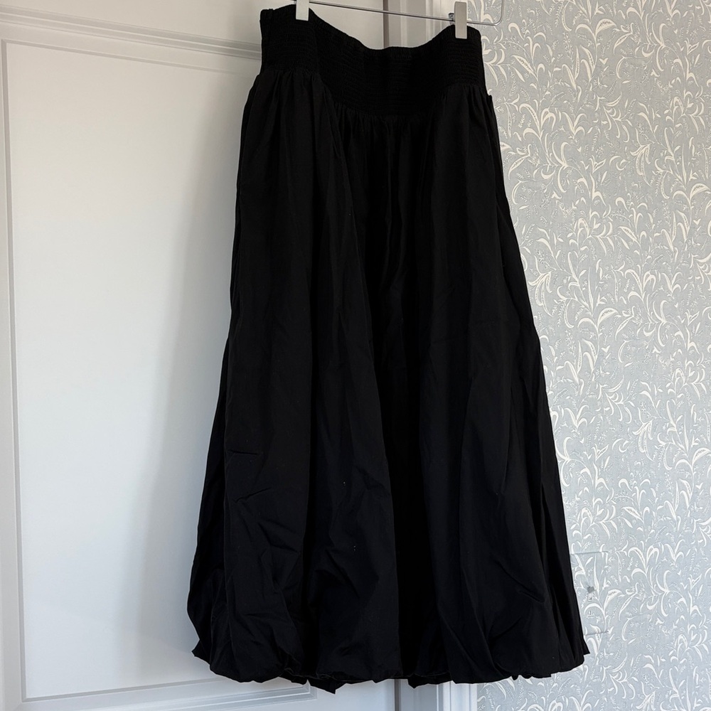 Madewell Poplin Smocked Bubble Midi Skirt